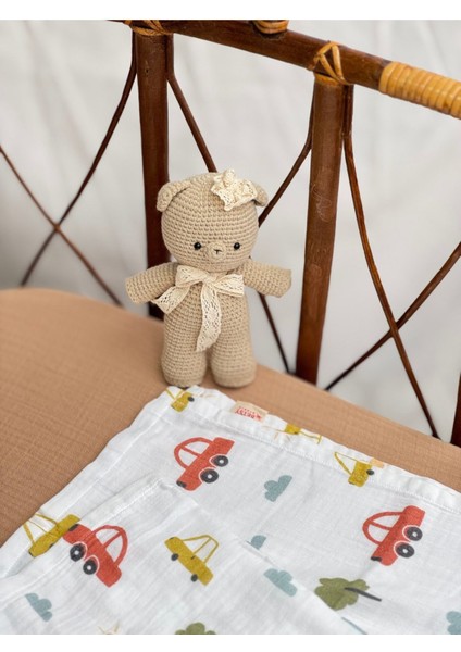 Amigurumi Şapkalı Ayıcık Uyku Arkadaşı Organik Örgü Oyuncak 1 Adet fırsatları