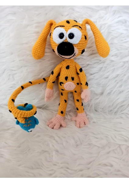 Marsupilami ve Balığı Amigurumi Organik Oyuncak 1 Adet fırsatları