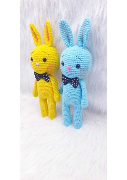23CM 2li Amigurumi Tavşan Doğum Günü Hediyesi Bebek Hediyelik Çocuk Hediyelik Karne Hediyesi 1 Adet