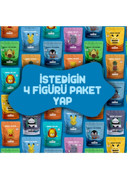 Dörtlü Paket Tığ Kiti, Amigurumi Örgü Seti 1 Adet modelleri
