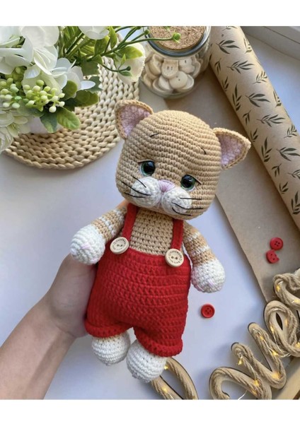Elite Amigurumi Tulumlu Kedicik 1 Adet