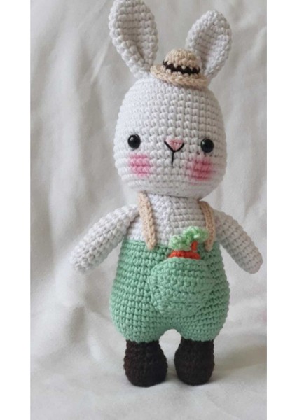 Şapkalı Minnoş Tavşan Amigurumi Organik Oyuncak 1 Adet
