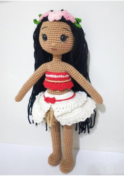 Prenses Moana Amigurumi Organik Oyuncak 1 Adet
