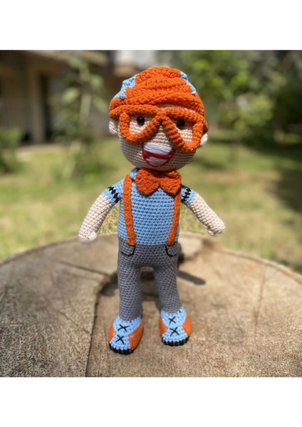 Elite 30-35CM Amigurumi Oyuncak Blippi (Papyon Hediyeli) Isim Işlenebilir 1 Adet