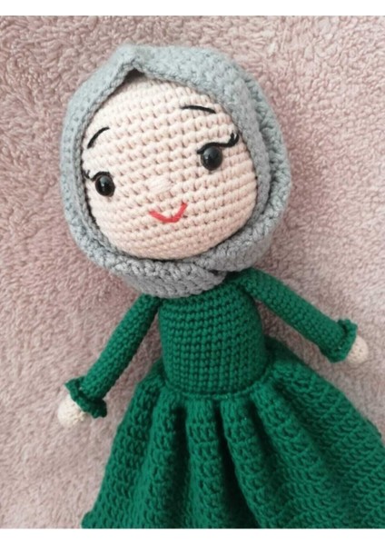Amigurumi Sevimli Tesettürlü Bebek Organik Oyuncak 1 Adet