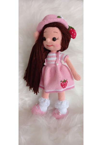 Çilek Kız Esra Amigurumi Organik Oyuncak 1 Adet modelleri