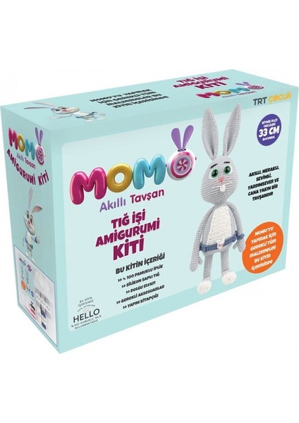 Elite Amigurumi Set, Akıllı Tavşan Momo, Amigurumi Oyuncak 1 Adet