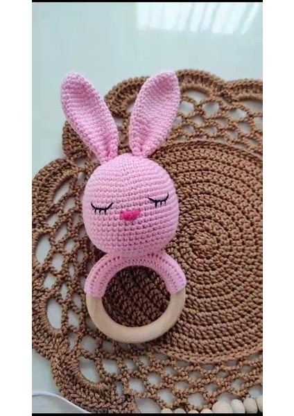 Amigurumi Sevimli Tavşan Uyku Arkadaşı Çıngırak ve Emzik Zinciri Set 1 Adet fiyatları