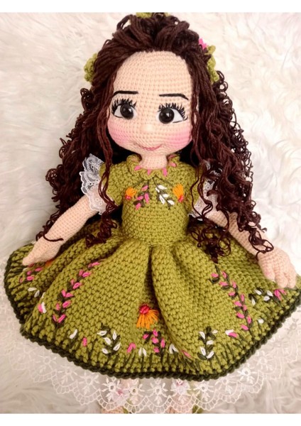 Fıstık Yeşili Yaz Güzeli Bebek Amigurumi Organik Oyuncak 1 Adet modelleri