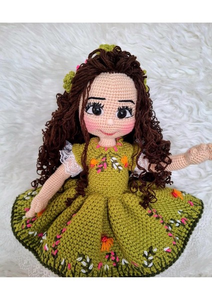 Fıstık Yeşili Yaz Güzeli Bebek Amigurumi Organik Oyuncak 1 Adet fırsatları