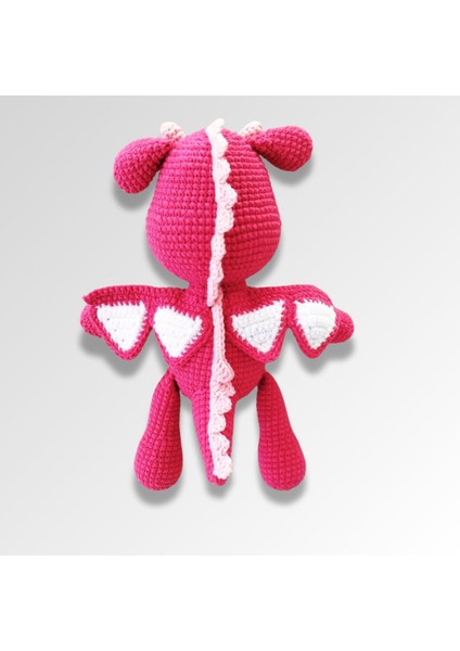 Pembe Amigurumi Ejderha Oyun Arkadaşı Uyku Arkadaşı 1 Adet modelleri