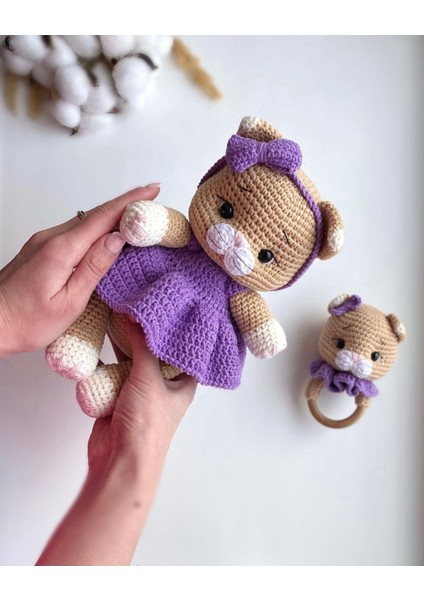 Elite Amigurumi Kedi Mor 1 Adet
