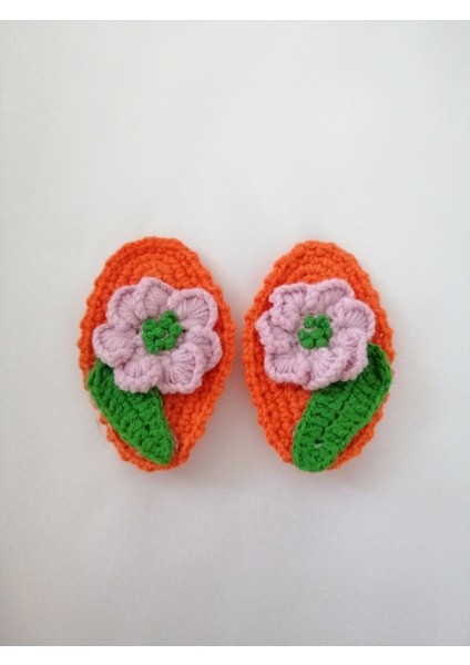 Amigurumi Klips Toka El Örgüsü 2'li Lila Çiçek Model 1 Adet