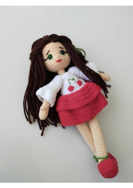 Elite Kiraz Bebek - Amigurumi Bebek - Organik Oyuncak 1 Adet