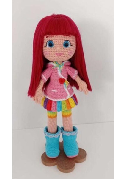 Gökkuşağı Ruby Bebek Amigurumi Organik Oyuncak Hediye Seti 1 Adet