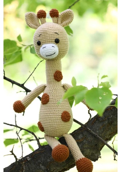 Elite Amigurumi Sevimli Zürafa Örgü Oyuncak 1 Adet