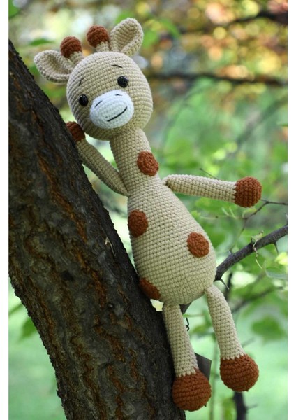 Elite Amigurumi Sevimli Zürafa Örgü Oyuncak 1 Adet