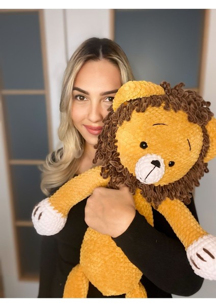 Elite 60CM Amigurumi El Yapımı Uyku Arkadaşı Aslan (Isim Işlemesi Yapılır) 1 Adet