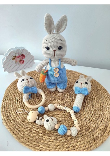 Amigurumi Maviş Tavşan 4lü Set 1 Adet