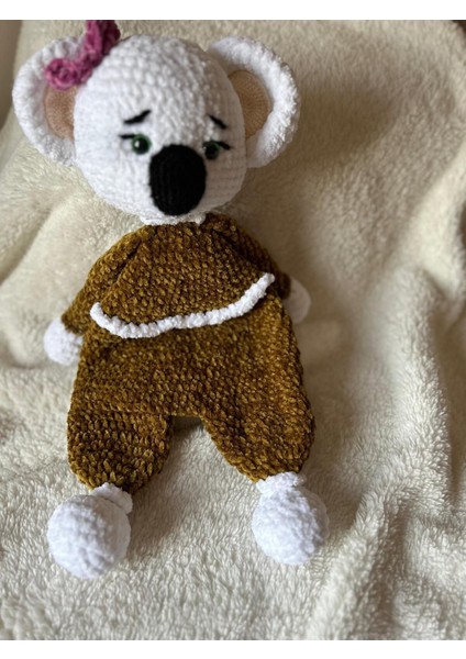 Pembe Tokalı Amigurumi Koala Uyku Arkadaşı Organik Uyku Arkadaşı 1 Adet fiyatları