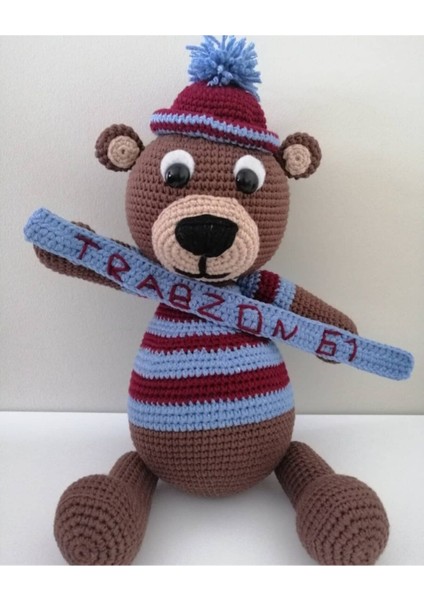 Trabzonsporlu Fanatik Ayıcık Amigurumi Organik Oyuncak 1 Adet