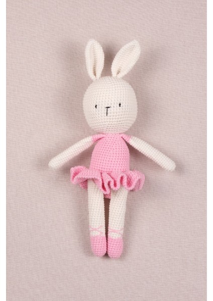 Amigurumi Örgü Oyuncak Balerin Tavşan Bebek Uyku Arkadaşı Organik Oyuncak 1 Adet