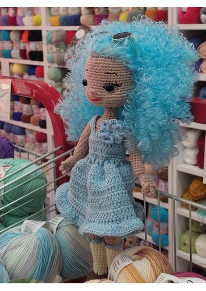 Elite Amigurumi Mavi Saçlı Bebe 1 Adet