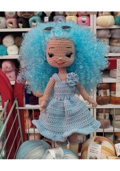 Elite Amigurumi Mavi Saçlı Bebe 1 Adet