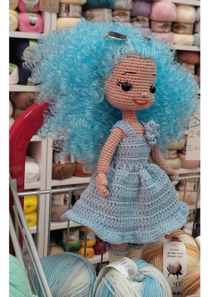 Elite Amigurumi Mavi Saçlı Bebe 1 Adet