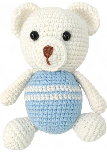 Küçük Boy 15 cm 'mınık Ayıcık' Amigurumi/el Yapımı Örgü Bebek/çanta Süsu/dekoratif Oyuncak/hediyelık 1 Adet