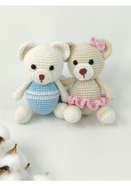 Küçük Boy 15 cm 'mınık Ayıcık' Amigurumi/el Yapımı Örgü Bebek/çanta Süsu/dekoratif Oyuncak/hediyelık 1 Adet