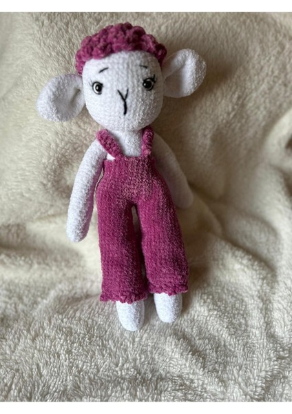 Mor Sevimli Kuzu Amigurumi Oyuncak Organik Uyku Arkadaşı Kuzu 1 Adet modelleri