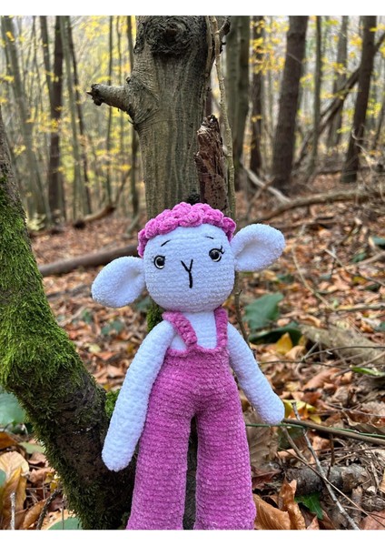 Mor Sevimli Kuzu Amigurumi Oyuncak Organik Uyku Arkadaşı Kuzu 1 Adet indirimleri
