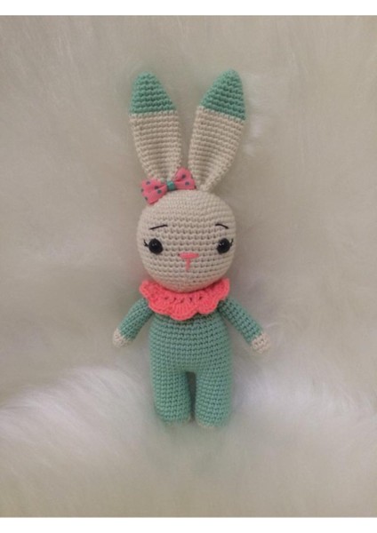 Yeşil Amigurumi Minik Tavşan 1 Adet