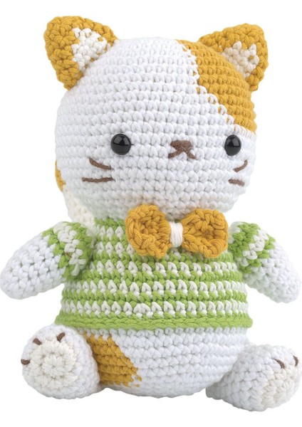 Tığ Işi Büyük Amugurumi Kit - Balıkçı Kedi 1 Adet