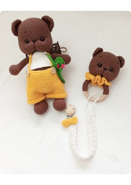 Elite Amigurumi Tombik Yanak Ayıcık 3lu Set - Organik Oyuncak - Hediyelik Oyuncak 1 Adet