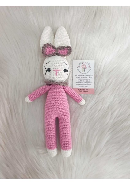 Amigurumi Organik Örgü Oyuncak Tavşan 1 Adet