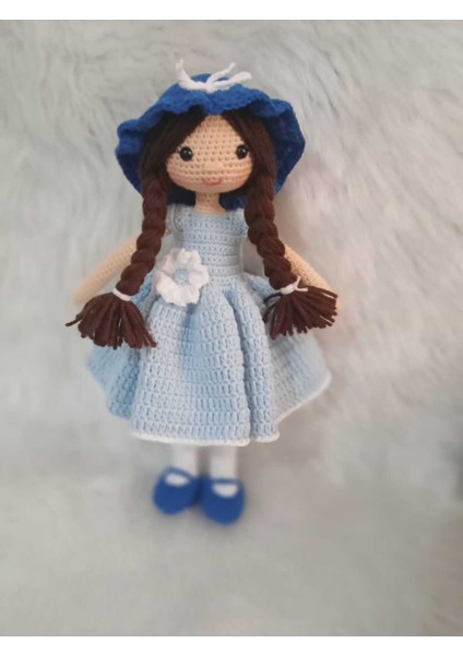 Mavi Dudu Bebek Amigurumi Örgü Oyuncak 1 Adet