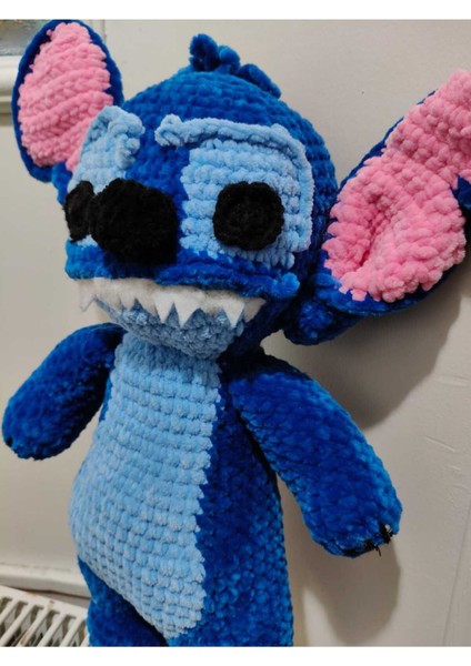 Stitch Kadife Ipten El Örgüsü Amigurumi 35 x 28 cm 1 Adet modelleri