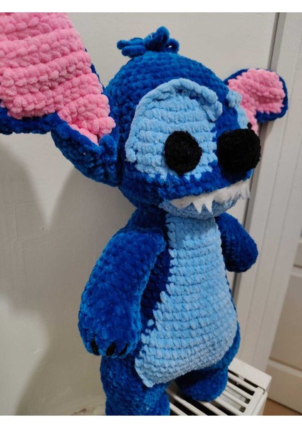 Stitch Kadife Ipten El Örgüsü Amigurumi 35 x 28 cm 1 Adet fırsatları