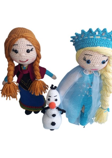 Karlar Ülkesi Anna Elsa Olaf Takımı Amigurumi Organik Oyuncak 1 Adet fiyatları