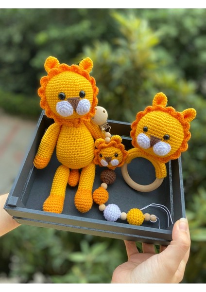 Elite Amigurumi Aslan Hediyelik Yenidoğan Set 1 Adet
