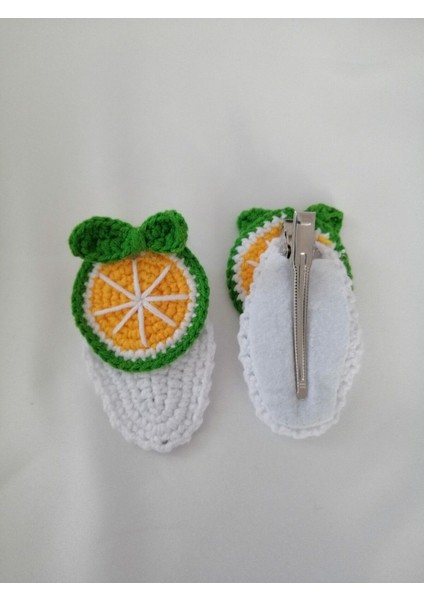 Amigurumi Klips Toka El Örgüsü 2'li Limon Model 1 Adet