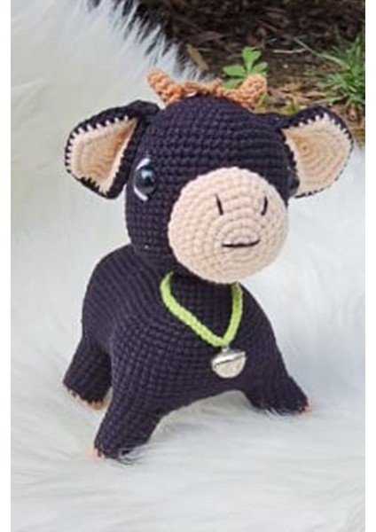 Amigurumi Siyah Sevimli Boğa 1 Adet