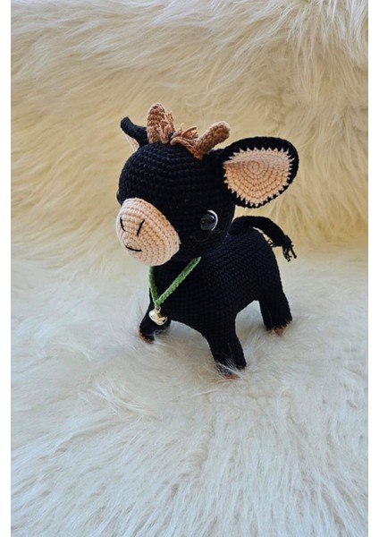 Amigurumi Siyah Sevimli Boğa 1 Adet