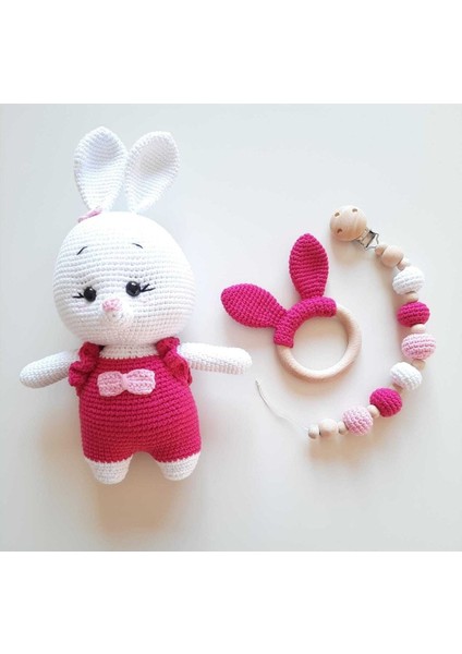 Pembe Tulumlu Tombul Tavşan Set 1 Adet