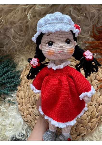 Amigurumi Kiraz Bebek Organik Oyuncak 1 Adet