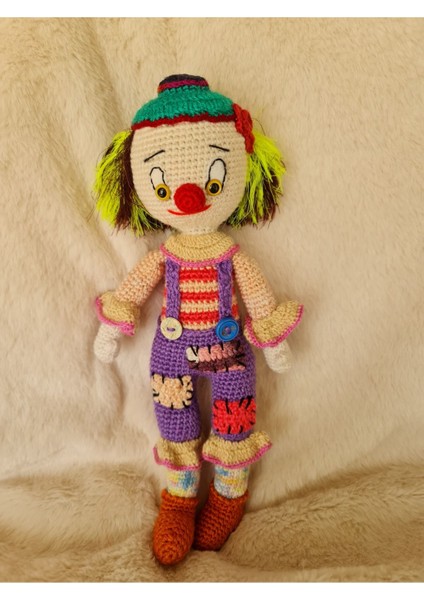 Amigurumi Örgü Çok Renkli Oyuncak Palyaço 1 Adet fiyatları