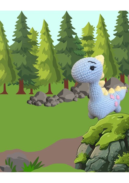 Elite Dinozor, Sevimli Renkli Dinozorlar , Amigurumi Oyuncak 1 Adet