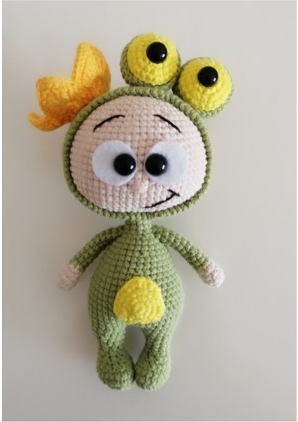 Kurbağa Kostümlü Bonnie Amigurumi Organik Oyuncak 1 Adet